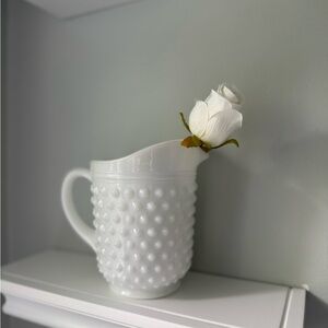 Vintage White Hobnail Vase